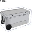 Original 110 Quart Ice Chest Heavy Duty High Performance Roto-Molded Commercial Grade Insulated Cooler with Wheels