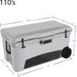 Original 110 Quart Ice Chest Heavy Duty High Performance Roto-Molded Commercial Grade Insulated Cooler with Wheels