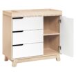 Babyletto Hudson 3-Drawer Changer Dresser with Removable Changing Tray in Washed Natural and White, Greenguard Gold Certified