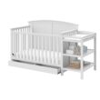Storkcraft Steveston 5-in-1 Convertible Crib and Changer with Drawer (White) – GREENGUARD Gold Certified, Crib and Changing -Table Combo with Drawer, Converts to Toddler Bed, Daybed and Full-Size Bed