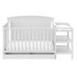 Storkcraft Steveston 5-in-1 Convertible Crib and Changer with Drawer (White) – GREENGUARD Gold Certified, Crib and Changing -Table Combo with Drawer, Converts to Toddler Bed, Daybed and Full-Size Bed