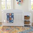 Storkcraft Steveston 5-in-1 Convertible Crib and Changer with Drawer (White) – GREENGUARD Gold Certified, Crib and Changing -Table Combo with Drawer, Converts to Toddler Bed, Daybed and Full-Size Bed