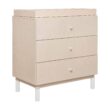 Babyletto Gelato 3-Drawer Changer Dresser with Removable Changing Tray in Washed Natural and White, Greenguard Gold Certified