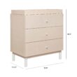 Babyletto Gelato 3-Drawer Changer Dresser with Removable Changing Tray in Washed Natural and White, Greenguard Gold Certified