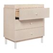 Babyletto Gelato 3-Drawer Changer Dresser with Removable Changing Tray in Washed Natural and White, Greenguard Gold Certified