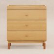 babyletto Gelato 3-Drawer Changer Dresser with Removable Changing Tray in Honey with Vegan Tan Leather Feet, Greenguard Gold Certified