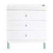 Babyletto Gelato 3-Drawer Changer Dresser with Removable Changing Tray in White and Washed Natural, Greenguard Gold Certified