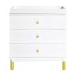 Babyletto Gelato 3-Drawer Changer Dresser with Removable Changing Tray in White and Washed Natural, Greenguard Gold Certified