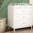 Babyletto Gelato 3-Drawer Changer Dresser with Removable Changing Tray in White and Washed Natural, Greenguard Gold Certified