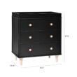 Babyletto Lolly 3-Drawer Changer Dresser with Removable Changing Tray, Black and Washed Natural Babyletto Lolly 3-Drawer Changer Dresser with Removable Changing Tray in Black and Washed Natural, Greenguard Gold Certified