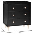 Babyletto Lolly 3-Drawer Changer Dresser with Removable Changing Tray, Black and Washed Natural Babyletto Lolly 3-Drawer Changer Dresser with Removable Changing Tray in Black and Washed Natural, Greenguard Gold Certified