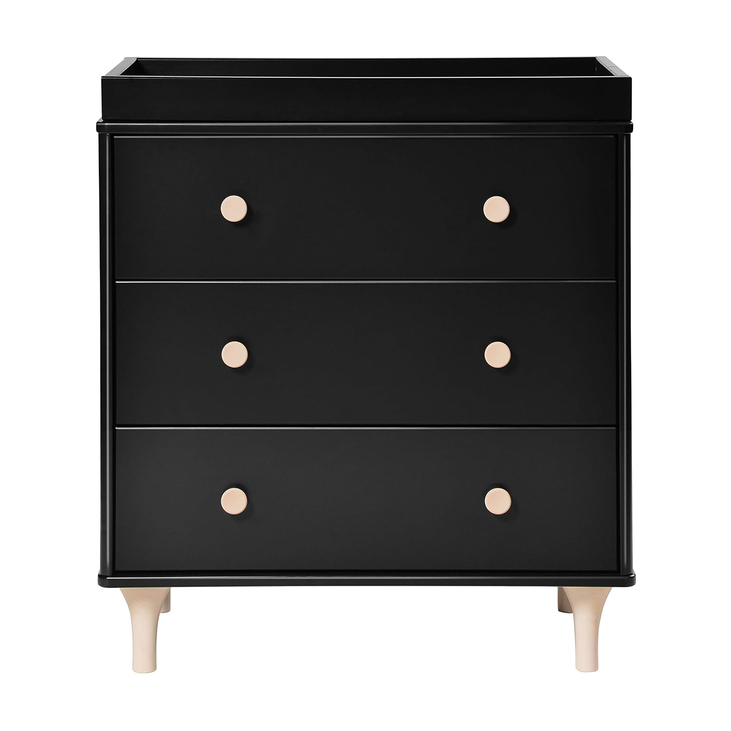 Babyletto Lolly 3-Drawer Changer Dresser with Removable Changing Tray, Black and Washed Natural Babyletto Lolly 3-Drawer Changer Dresser with Removable Changing Tray in Black and Washed Natural, Greenguard Gold Certified