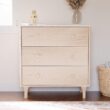 babyletto Lolly Changing Table Dresser Combo w/Removable Tray - GREENGUARD Gold Certified 3 Drawer Baby Dresser with Changing Table Top - Easy to Assemble Diaper Station for Nursery, Washed Natural