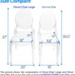 Fohfurniture FOH Set of 4 Large Clear Ghost Dining Chairs, Oval Back Stackable Acrylic Chairs, Transparent Kitchen Restaurant Chair for Events, Weddings, Banquets