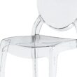 Fohfurniture FOH Set of 4 Large Clear Ghost Dining Chairs, Oval Back Stackable Acrylic Chairs, Transparent Kitchen Restaurant Chair for Events, Weddings, Banquets