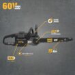 CAT 60-volt max 18-in Battery 5 Ah Chainsaw Battery Included Charger Included