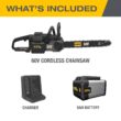 CAT 60-volt max 18-in Battery 5 Ah Chainsaw Battery Included Charger Included