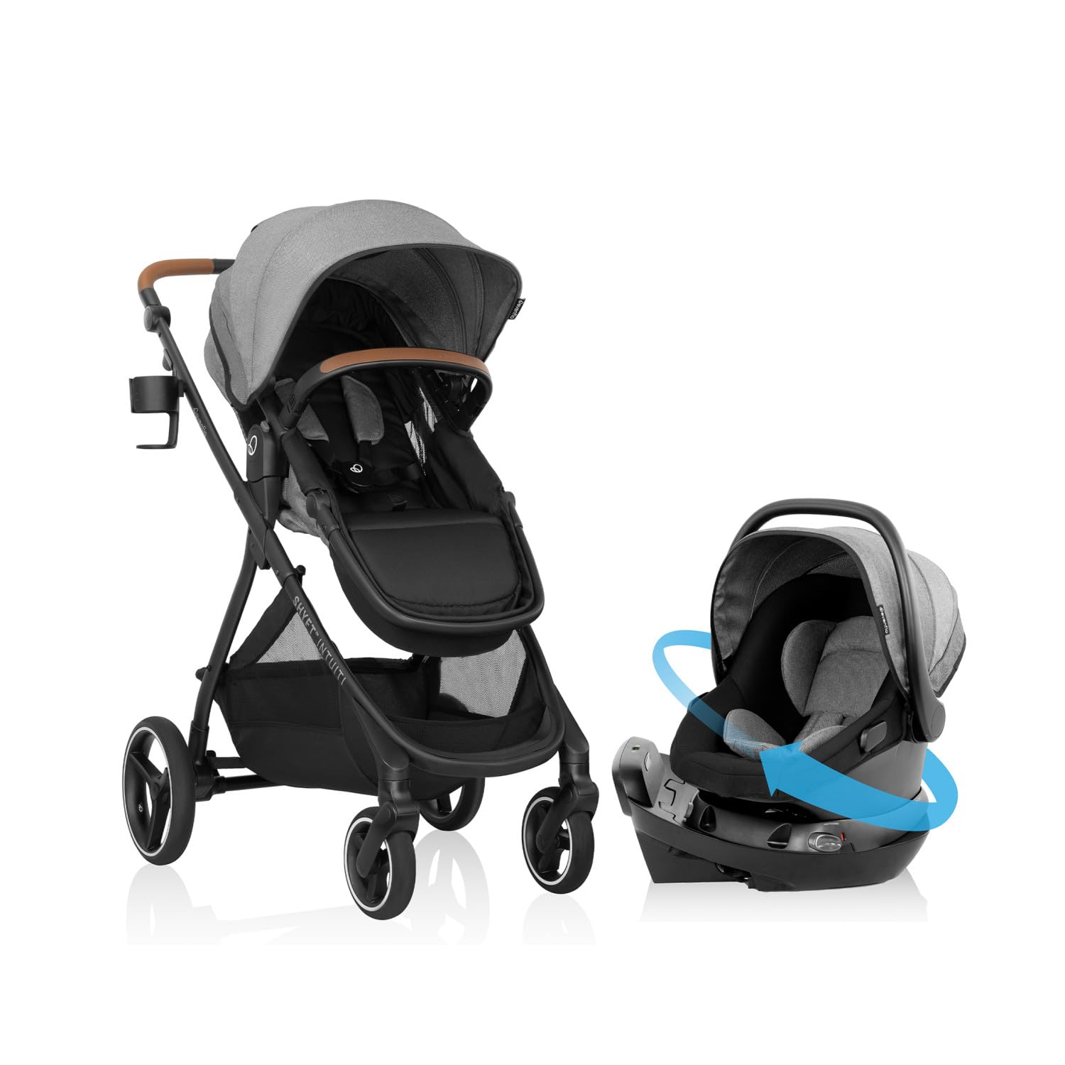Evenflo Shyft Intuiti Travel System with Revolve180 LiteMax NXT Rotational Infant Car Seat (Fossil Gray) Evenflo Shyft Intuiti Travel System with Revolve180 LiteMax NXT Rotational Infant Car Seat (Fossil Gray)