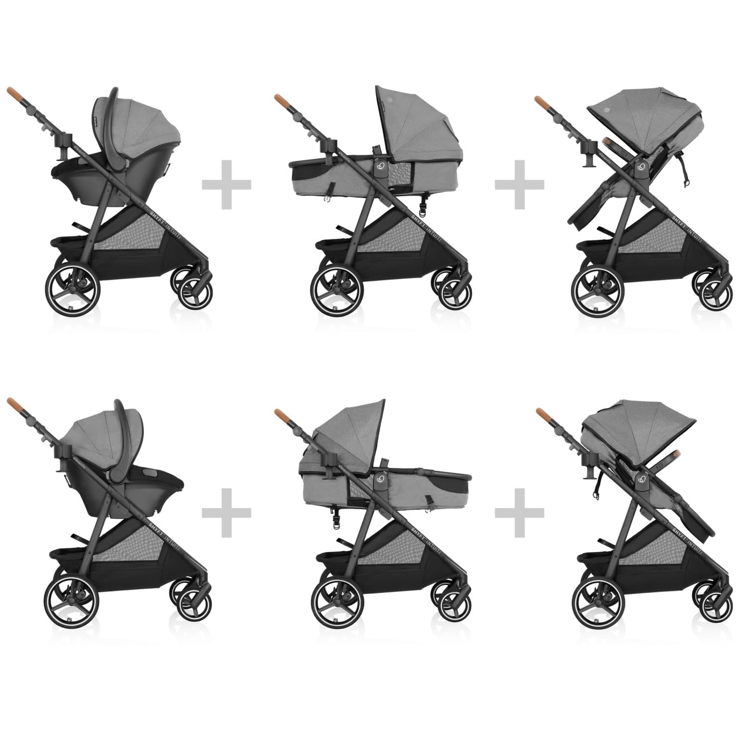 Evenflo Shyft Intuiti Travel System with Revolve180 LiteMax NXT Rotational Infant Car Seat (Fossil Gray) Evenflo Shyft Intuiti Travel System with Revolve180 LiteMax NXT Rotational Infant Car Seat (Fossil Gray)