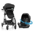 Evenflo Omni Ultra Travel System with Revolve180 LiteMax NXT Rotational Infant Car Seat (Caviar Black)