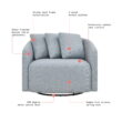 Beautiful Drew Accent Chair by Drew Barrymore, Cornflower Blue Boucle