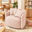 Beautiful Drew Accent Chair by Drew Barrymore, Pink Blush Boucle