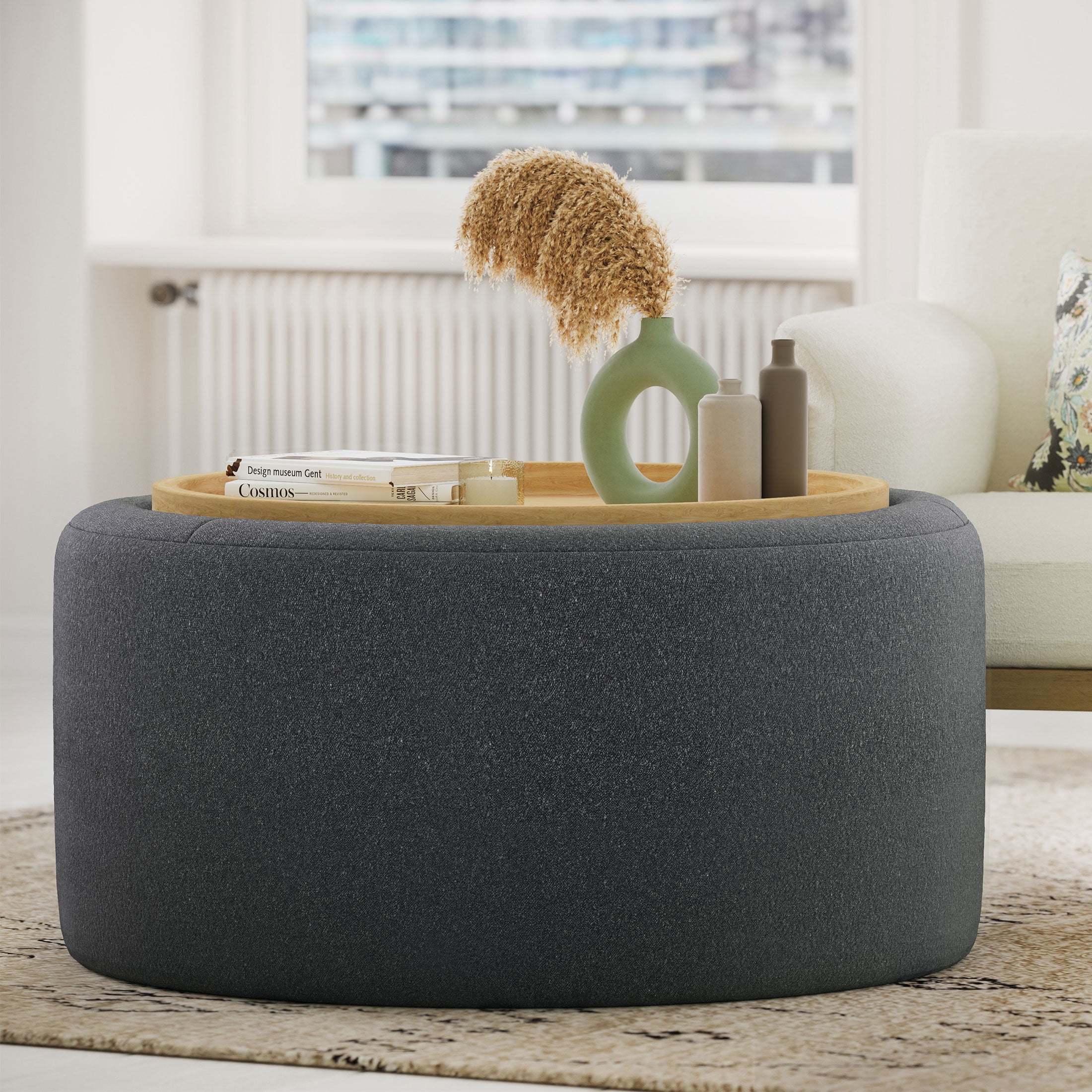 Beautiful Drew Stowaway Coffee Table with Storage by Drew Barrymore, Charcoal