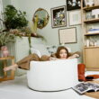 Beautiful Drew Stowaway Coffee Table with Storage by Drew Barrymore, Cream