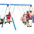 XDP Recreation All Star Playground Metal Swing Set for up to 7 Children