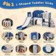 WFUN 9 in 1 Toddler Slide PlaySet for kids indoor/outdoor for Toddlers Age 1+, Blue & Gray WFUN 9 in 1 Toddler Slide PlaySet for kids indoor/outdoor for Toddlers Age 1+, Blue & Gray