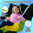 Sportspower Super Saucer Metal Swing Set with 2 Swings, Saucer Swing and 1-Piece Heavy Duty Slide, Great for Kids Aged 3-8