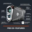 Bushnell Golf Pro X3+ Laser Rangefinder with Wind Speed, Slope & Elements Compensation | 1300-Yard Range, 7x Magnification, Dual Display, Visual JOLT & Magnetic Cart Mount
