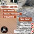 Liquid Rubber Polyurethane Deck Coating – 10X Stronger Than Traditional Deck Paint & Deck Stain – Flexible, Waterproof Sealant for Wood, Concrete & Plywood – Smooth Finish – Saddle Brown – 4 Gallon