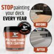 Liquid Rubber Polyurethane Deck Coating – 10X Stronger Than Traditional Deck Paint & Deck Stain – Textured Finish – Neutral Beige – 4 Gallon