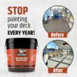 Liquid Rubber Polyurethane Deck Coating – 10X Stronger Than Traditional Deck Paint & Deck Stain – Flexible, Waterproof Sealant for Wood, Concrete & Plywood – Textured Finish – White – 4 Gallon