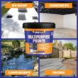 Multipurpose Primer - Primer for Roof Coatings - Use on EPDM Rubber, Wood, Fiberglass, Concrete, and Metal Surfaces - 4.75 Gallons Multipurpose Primer - Primer for Roof Coatings - Use on EPDM Rubber, Wood, Fiberglass, Concrete, and Metal Surfaces - Easy to Apply on RVs, Campers, and Trailers - 4.75 Gallons