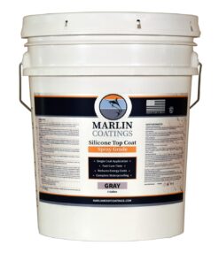 100% Silicone Roof Sealant - Self Leveling - Complete Waterproofing - Easy One Coat Application - Designed for Your RV, Camper, Trailer, Commercial Building… (5 Gallon, Gray)