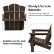 JEAREY HDPE Folding Adirondack Chair Set of 4 Set of 4 Stackable Brown HDPE Frame Stationary Adirondack Chair with Slat Seat