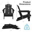 JEAREY HDPE Folding Adirondack Chair Set of 4 Set of 4 Stackable Black HDPE Frame Stationary Adirondack Chair with Slat Seat