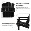 JEAREY HDPE Folding Adirondack Chair Set of 4 Set of 4 Stackable Black HDPE Frame Stationary Adirondack Chair with Slat Seat