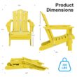 JEAREY HDPE Folding Adirondack Chair Set of 4 Set of 4 Stackable Yellow HDPE Frame Stationary Adirondack Chair with Slat Seat