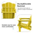 JEAREY HDPE Folding Adirondack Chair Set of 4 Set of 4 Stackable Yellow HDPE Frame Stationary Adirondack Chair with Slat Seat