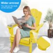 JEAREY HDPE Folding Adirondack Chair Set of 4 Set of 4 Stackable Yellow HDPE Frame Stationary Adirondack Chair with Slat Seat