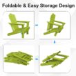 JEAREY HDPE Folding Adirondack Chair Set of 4 Set of 4 Stackable Apple Green HDPE Frame Stationary Adirondack Chair with Slat Seat