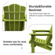 JEAREY HDPE Folding Adirondack Chair Set of 4 Set of 4 Stackable Apple Green HDPE Frame Stationary Adirondack Chair with Slat Seat