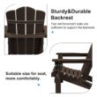JEAREY HDPE Folding Adirondack Chair Set of 4 Set of 4 Stackable Coffee HDPE Frame Stationary Adirondack Chair with Slat Seat