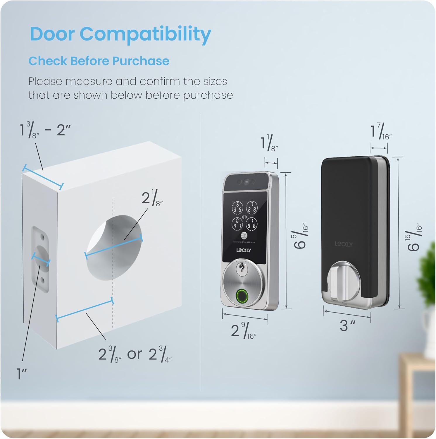 Lockly Visage Zeno Series Smart Lock, Facial Recognition & Fingerprint Keyless Entry Door Lock, Built-in Wi-Fi Deadbolt, Satin Nickle Lockly Visage Zeno Series Smart Lock, Facial Recognition & Fingerprint Keyless Entry Door Lock, Built-in Wi-Fi Deadbolt with Apple Home Key, PIN Genie Keypad, App Remote Control, Easy Installation
