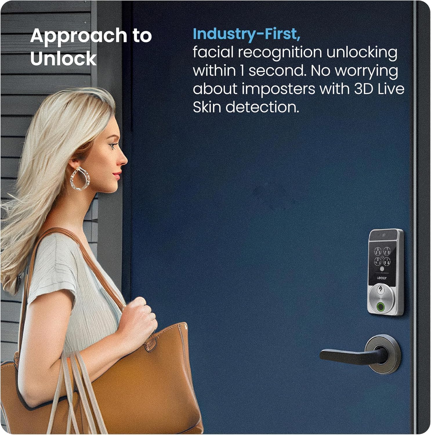 Lockly Visage Zeno Series Smart Lock, Facial Recognition & Fingerprint Keyless Entry Door Lock, Built-in Wi-Fi Deadbolt, Satin Nickle Lockly Visage Zeno Series Smart Lock, Facial Recognition & Fingerprint Keyless Entry Door Lock, Built-in Wi-Fi Deadbolt with Apple Home Key, PIN Genie Keypad, App Remote Control, Easy Installation