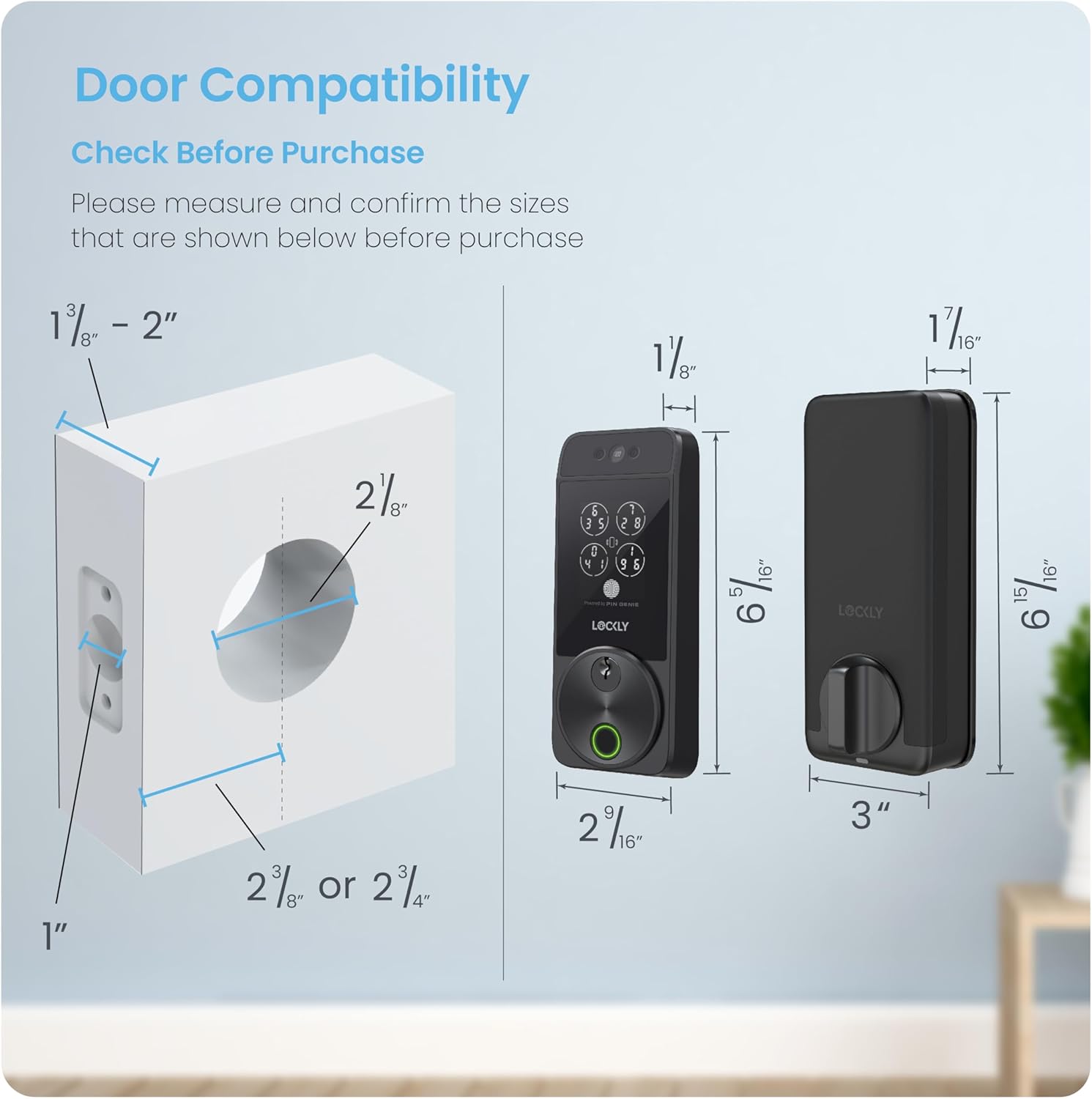 Lockly Visage Zeno Series Smart Lock, Facial Recognition & Fingerprint Keyless Entry Door Lock, Built-in Wi-Fi Deadbolt, Matte Black Lockly Visage Zeno Series Smart Lock, Facial Recognition & Fingerprint Keyless Entry Door Lock, Built-in Wi-Fi Deadbolt with Apple Home Key, PIN Genie Keypad, App Remote Control, Easy Installation