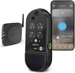 Lockly Vision Elite Video Smart Lock with Camera, Smart Wi-Fi Deadbolt for Front Door, PIN Genie Keypad, Fingerprint Door Lock, Motion Sensor, App Remote Control, 2 Way Audio Doorbell, No Monthly Fee